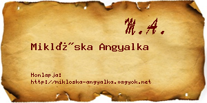Miklóska Angyalka névjegykártya